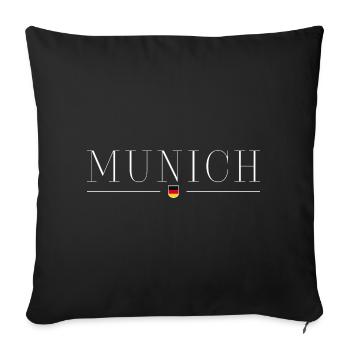Munich, Allemagne Style Design T-Shirt - Housse de coussin décorative 45 x 45 cm - noir - Devant