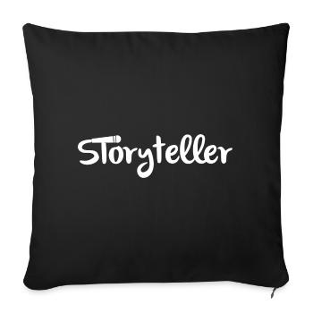 Conteur - Le conteur - Housse de coussin décorative 45 x 45 cm - noir - Devant