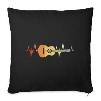 Guitar Heart Palpitations - Sofa pillowcase 17,3'' x 17,3'' (45 x 45 cm) - black - Front