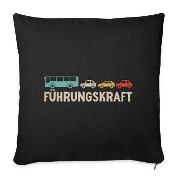 Busfahrer Linienbus Führungskraft Bus - Sofakissenbezug 45 x 45 cm - Schwarz - Vorne