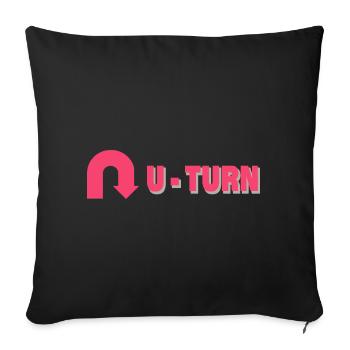 U-TURN - Sofakissenbezug 45 x 45 cm - Schwarz - Vorne