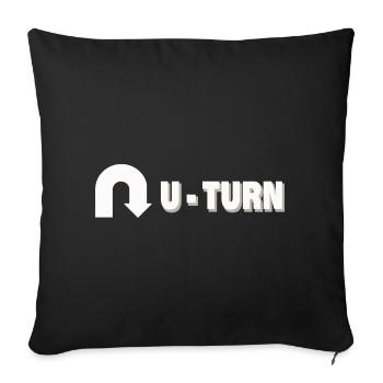 U-TURN - Sofa pillowcase 17,3'' x 17,3'' (45 x 45 cm) - black - Front