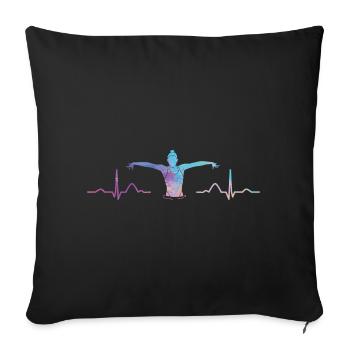 Synchronschwimmen Team Artistic Swim - Sofakissenbezug 45 x 45 cm - Schwarz - Vorne