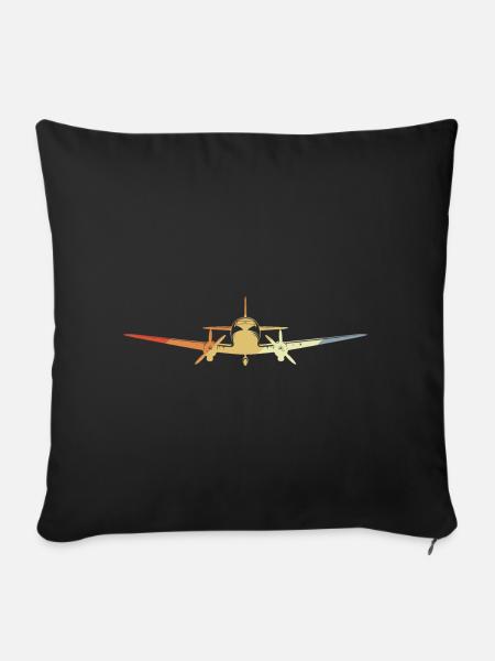 Düsenflugzeug Vintage Look - Soffkuddsöverdrag, 45 x 45 cm - svart