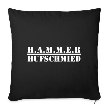 Hammer Hufschmied – Stahlhandwerk - Sofakissenbezug 45 x 45 cm - Schwarz - Vorne