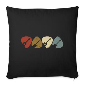 Retro Vintage Guitar Pick Player - Sofa pillowcase 17,3'' x 17,3'' (45 x 45 cm) - black - Front
