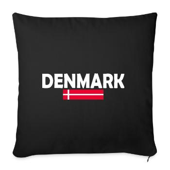 Drapeau du Danemark - Housse de coussin décorative 45 x 45 cm - noir - Devant