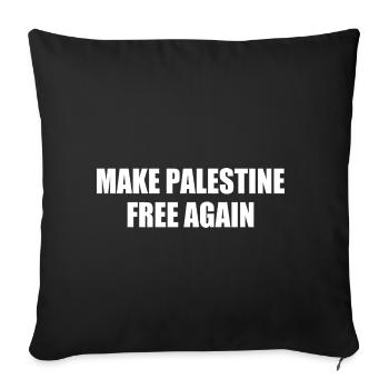 make palestine free again - Housse de coussin décorative 45 x 45 cm - noir - Devant