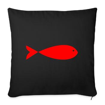 EASTER. FISH. APRIL FOOL. HOLIDAY. SUMMER - Sofa pillowcase 17,3'' x 17,3'' (45 x 45 cm) - black - Front