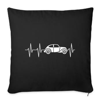 Classic Car Heartbeat - Car Classic with Pulse - Sofa pillowcase 17,3'' x 17,3'' (45 x 45 cm) - black - Front