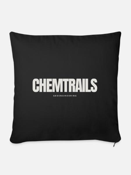 chemtrails geoengineering - Sofa pillowcase 17,3'' x 17,3'' (45 x 45 cm) - black