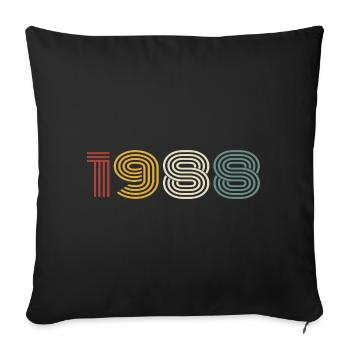 1988 Rétro Style 1988 Anniversaire 1988 Millésime - Housse de coussin décorative 45 x 45 cm - noir - Devant