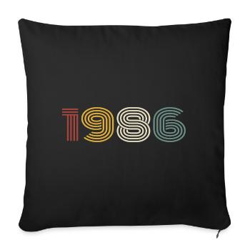1986 Retro Style 1986 Birthday 1986 Vintage - Sofa pillowcase 17,3'' x 17,3'' (45 x 45 cm) - black - Front