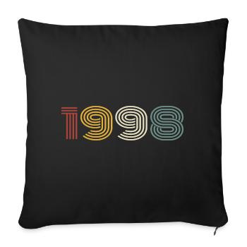 1998 Rétro Style 1998 Anniversaire 1998 Millésime - Housse de coussin décorative 45 x 45 cm - noir - Devant