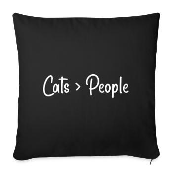 Cat lovers - Sofa pillowcase 17,3'' x 17,3'' (45 x 45 cm) - black - Front