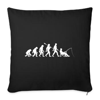Evolution - Angler, Fishing Gift - Sofa pillowcase 17,3'' x 17,3'' (45 x 45 cm) - black - Front
