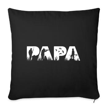 Chasseur de canards Papa Drôle Papa Chasseur de canards Père - Housse de coussin décorative 45 x 45 cm - noir - Devant