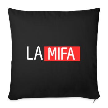 La Mifa (Family) Gift Humour Birthday Man Woman - Housse de coussin décorative 45 x 45 cm - noir - Devant