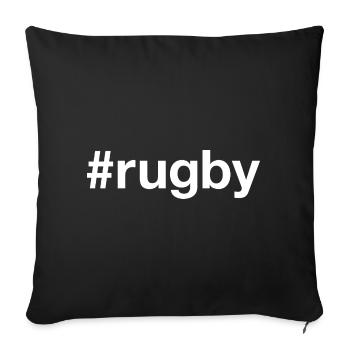 Rugby Hashtag - Housse de coussin décorative 45 x 45 cm - noir - Devant