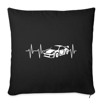 Heartbeat Car – Tuning Pulse Design - Sofa pillowcase 17,3'' x 17,3'' (45 x 45 cm) - black - Front