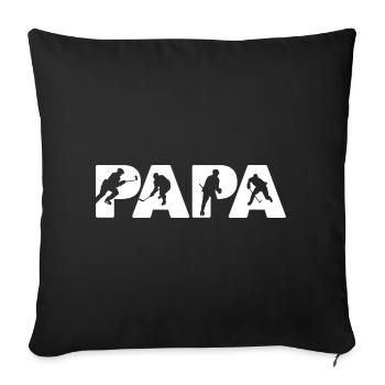 Icey Hockey Papa Dad Father Player Puck Game Gift - Sofa pillowcase 17,3'' x 17,3'' (45 x 45 cm) - black - Front