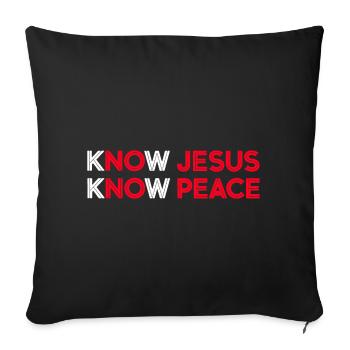 Motif de Connaître Jésus Connaître la Paix - Housse de coussin décorative 45 x 45 cm - noir - Devant