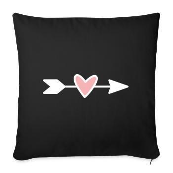 Heart Arrow Minimal Design - Sofa pillowcase 17,3'' x 17,3'' (45 x 45 cm) - black - Front