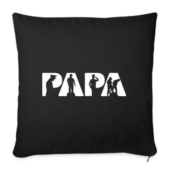 Papa Police Pulsation EKG Pouls Police Papa Officier - Housse de coussin décorative 45 x 45 cm - noir - Devant
