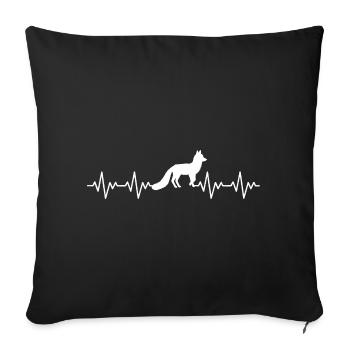 ECG de Fuchs Battement de cœur - Housse de coussin décorative 45 x 45 cm - noir - Devant
