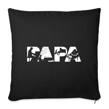 Papa Piano Player Musical Dad Keyboardist - Sofa pillowcase 17,3'' x 17,3'' (45 x 45 cm) - black - Front