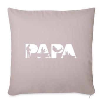 Papa Fisherman Angling Dad Fishing Boat Silhouette - Sofa pillowcase 17,3'' x 17,3'' (45 x 45 cm) - light taupe - Front