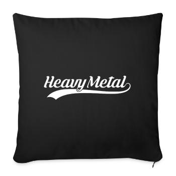 Logo sportif rétro Heavy Metal - Housse de coussin décorative 45 x 45 cm - noir - Devant