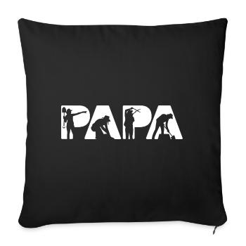 Papa Landscaping Gardener Silhouette Design - Sofa pillowcase 17,3'' x 17,3'' (45 x 45 cm) - black - Front