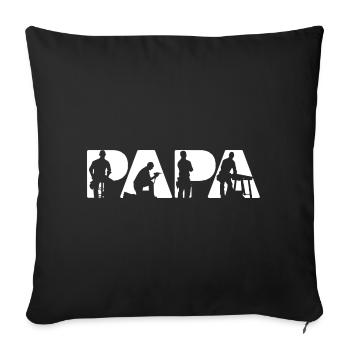 Papa Carpenter Woodworking Joiner Silhouette - Sofa pillowcase 17,3'' x 17,3'' (45 x 45 cm) - black - Front