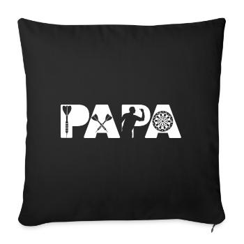 Silhouette du Maître Joueur de Fléchettes Papa - Housse de coussin décorative 45 x 45 cm - noir - Devant