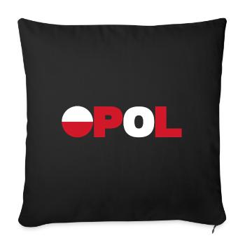 Poland - Sofa pillowcase 17,3'' x 17,3'' (45 x 45 cm) - black - Front