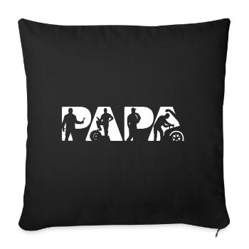 Fête des pères au garage Papa Mechanic Car - Housse de coussin décorative 45 x 45 cm - noir - Devant