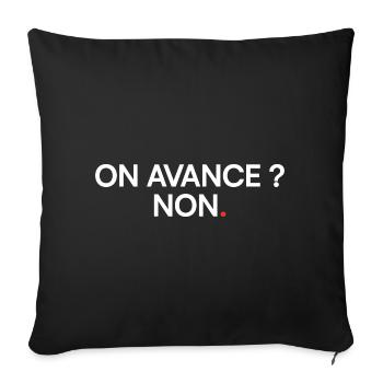 On avance non humour réunion bureau - Housse de coussin décorative 45 x 45 cm - noir - Devant