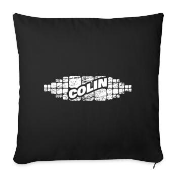 Prénom Colin - Housse de coussin décorative 45 x 45 cm - noir - Devant