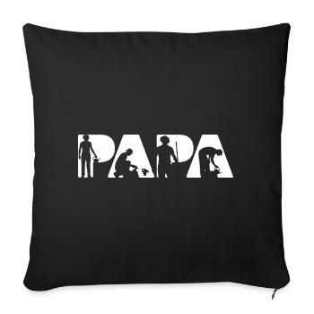 Slogan Papa Gardener Silhouette rétro vintage - Housse de coussin décorative 45 x 45 cm - noir - Devant