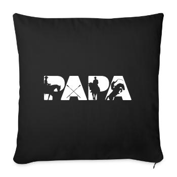 Silhouette équestre du cavalier Papa - Housse de coussin décorative 45 x 45 cm - noir - Devant