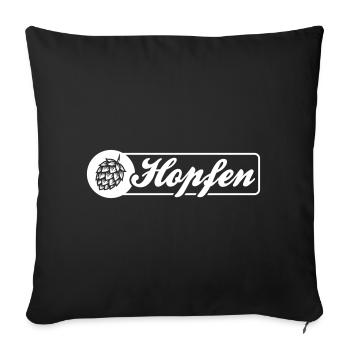 Hops Barley Symbol - Sofa pillowcase 17,3'' x 17,3'' (45 x 45 cm) - black - Front