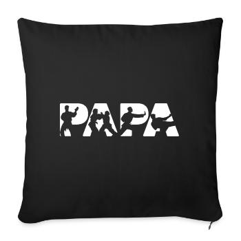 Judo Papa Maître d’Arts Martiaux Silhouette - Housse de coussin décorative 45 x 45 cm - noir - Devant
