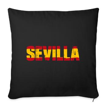 Sevilla Flagge Spanien - Sofakissenbezug 45 x 45 cm - Schwarz - Vorne