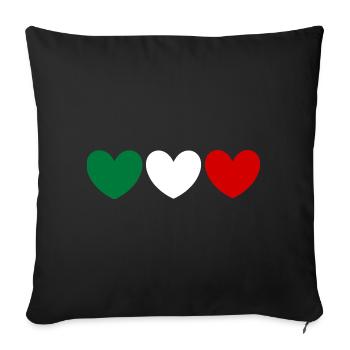 Maillot de supporters italiens pour les supporters italiens - Housse de coussin décorative 45 x 45 cm - noir - Devant
