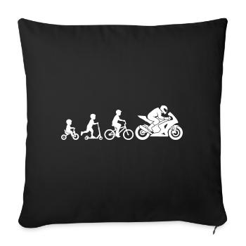 Movement Evolution: Bicycle to Motorcycle - Sofa pillowcase 17,3'' x 17,3'' (45 x 45 cm) - black - Front
