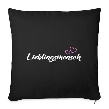 Lieblingsmensch - Sofakissenbezug 45 x 45 cm - Schwarz - Vorne