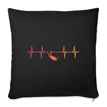 Plongée Sunset battement de coeur plongée  - Housse de coussin décorative 45 x 45 cm - noir - Devant