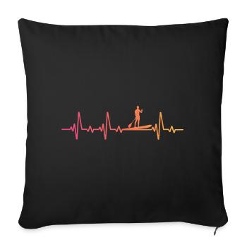 Sunset Heartbeat Stand-up-Paddle - Sofakissenbezug 45 x 45 cm - Schwarz - Vorne