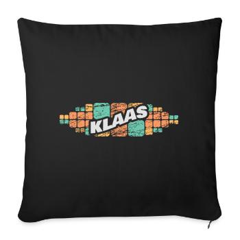 Klaas as a given name - Sofa pillowcase 17,3'' x 17,3'' (45 x 45 cm) - black - Front